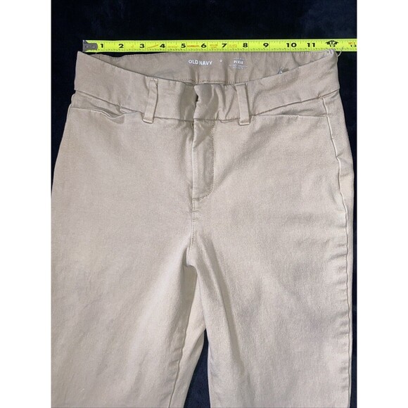 Old Navy Womens Juniors Brown High Rise Pixie Flare Pants Size 0 - Picture 3 of 8